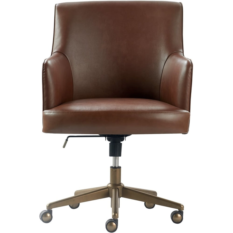 Finch - Belmont Modern Bonded Leather Home Office Chair - Bronze/Cognac Brown_0