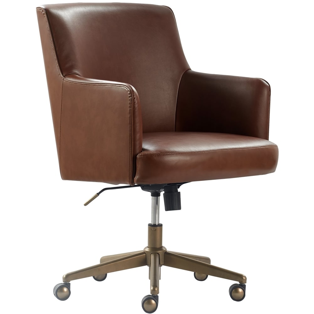 Finch - Belmont Modern Bonded Leather Home Office Chair - Bronze/Cognac Brown_1