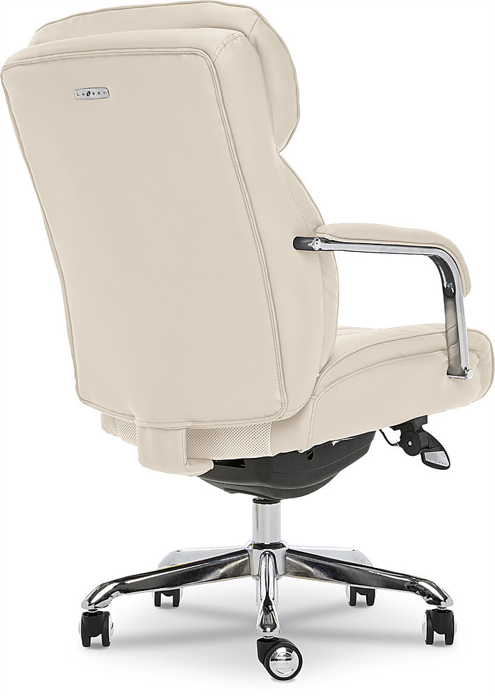 La-Z-Boy - Comfort and Beauty Sutherland Diamond-Quilted Bonded Leather Office Chair - Light Ivory_11