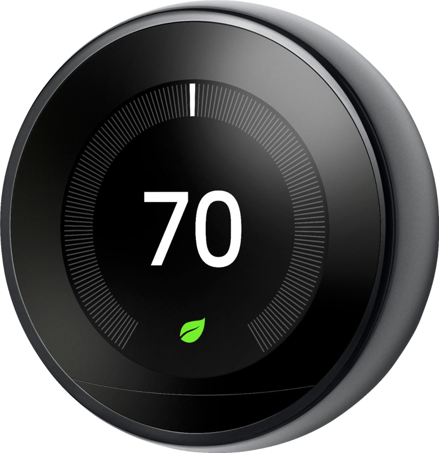 Google - Nest Learning Smart Wifi Thermostat - Black_0