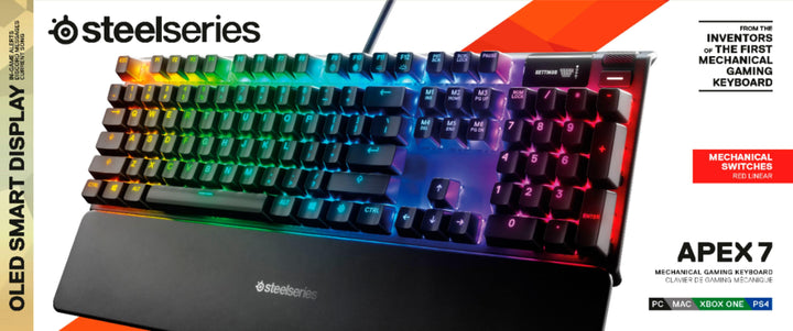 SteelSeries - Apex 7 Full Size Wired Mechanical Red Linear Switch Gaming Keyboard with RGB Backlighting - Black_4