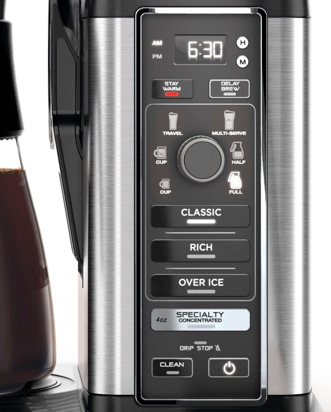Ninja - 10-Cup Specialty Coffee Maker with Fold-Away Frother and Glass Carafe CM401 - Black/Stainless Steel_14