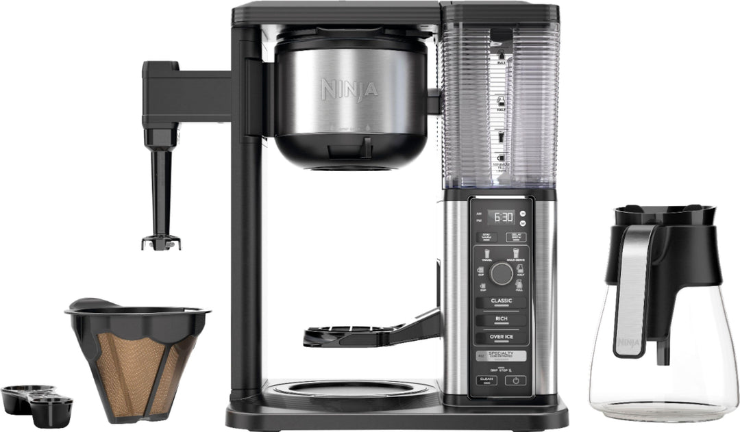 Ninja - 10-Cup Specialty Coffee Maker with Fold-Away Frother and Glass Carafe CM401 - Black/Stainless Steel_12