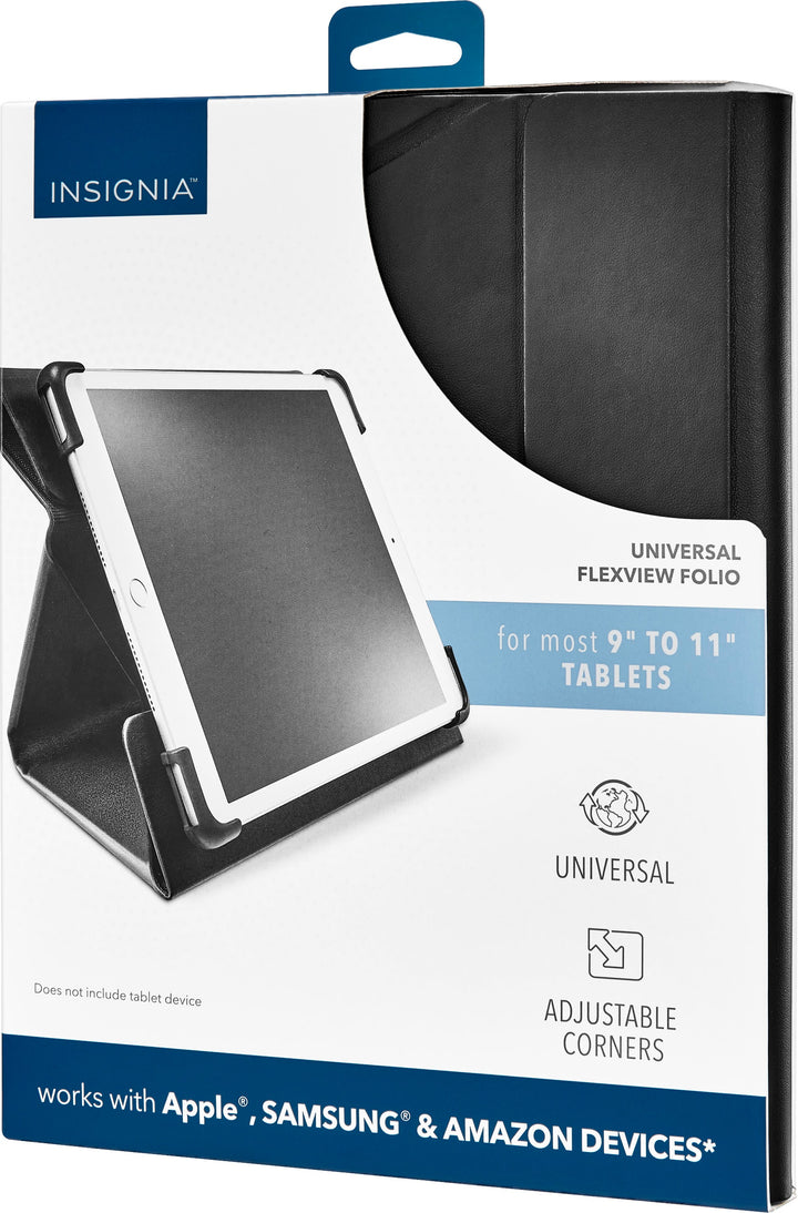 Insignia™ - Universal FlexView Folio Case for most 9" to 11" tablets - Black_9
