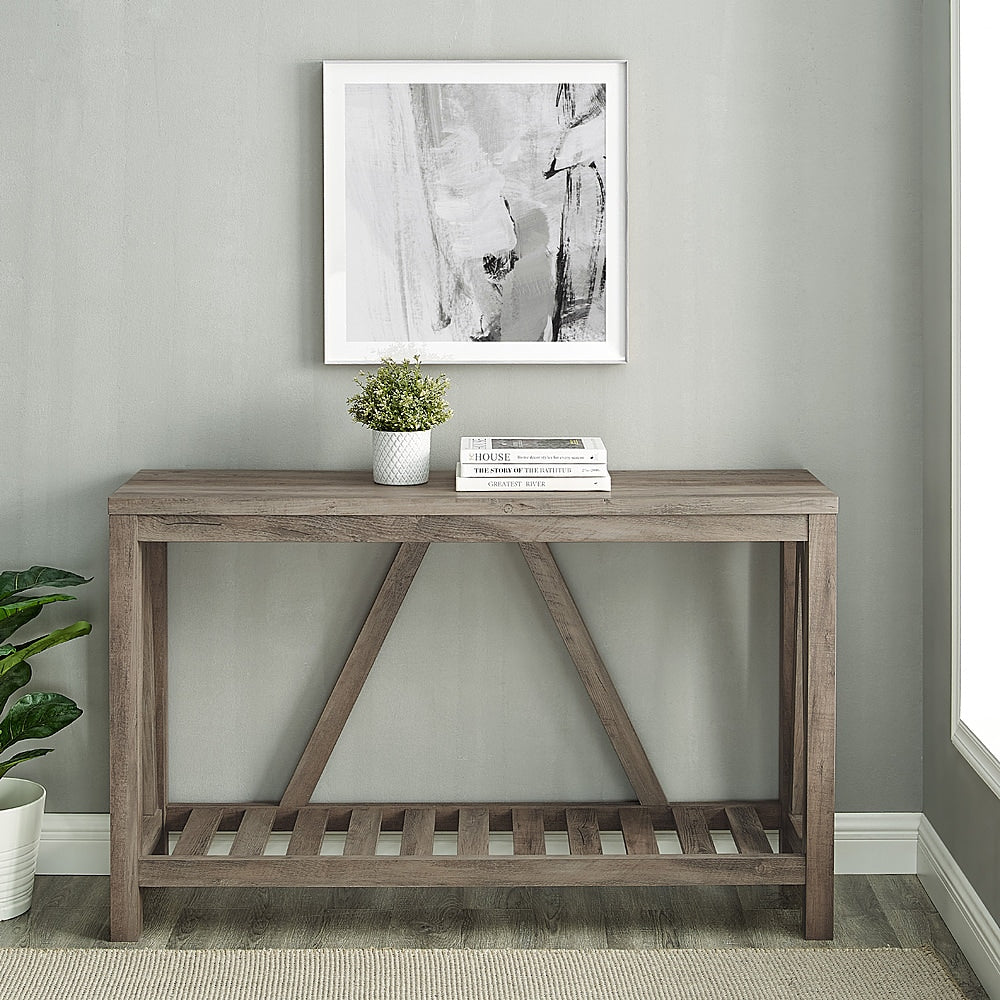 Walker Edison - Modern Farmhouse Entryway Table - Gray Wash_3