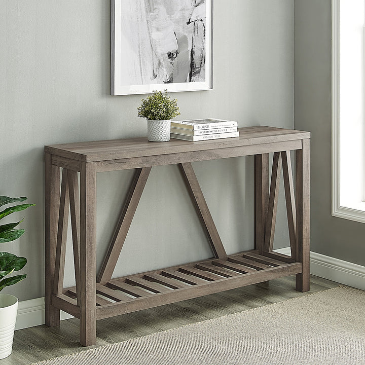 Walker Edison - Modern Farmhouse Entryway Table - Gray Wash_4