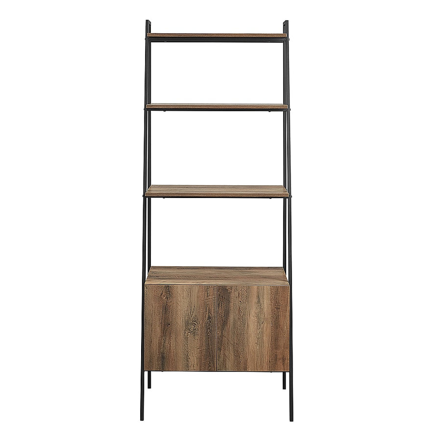 Walker Edison - 72" Industrial Ladder 5-Shelf Storage Bookcase - Rustic Oak_0