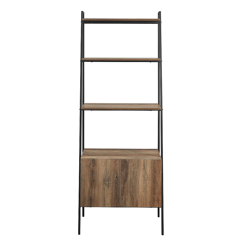 Walker Edison - 72" Industrial Ladder 5-Shelf Storage Bookcase - Rustic Oak_0