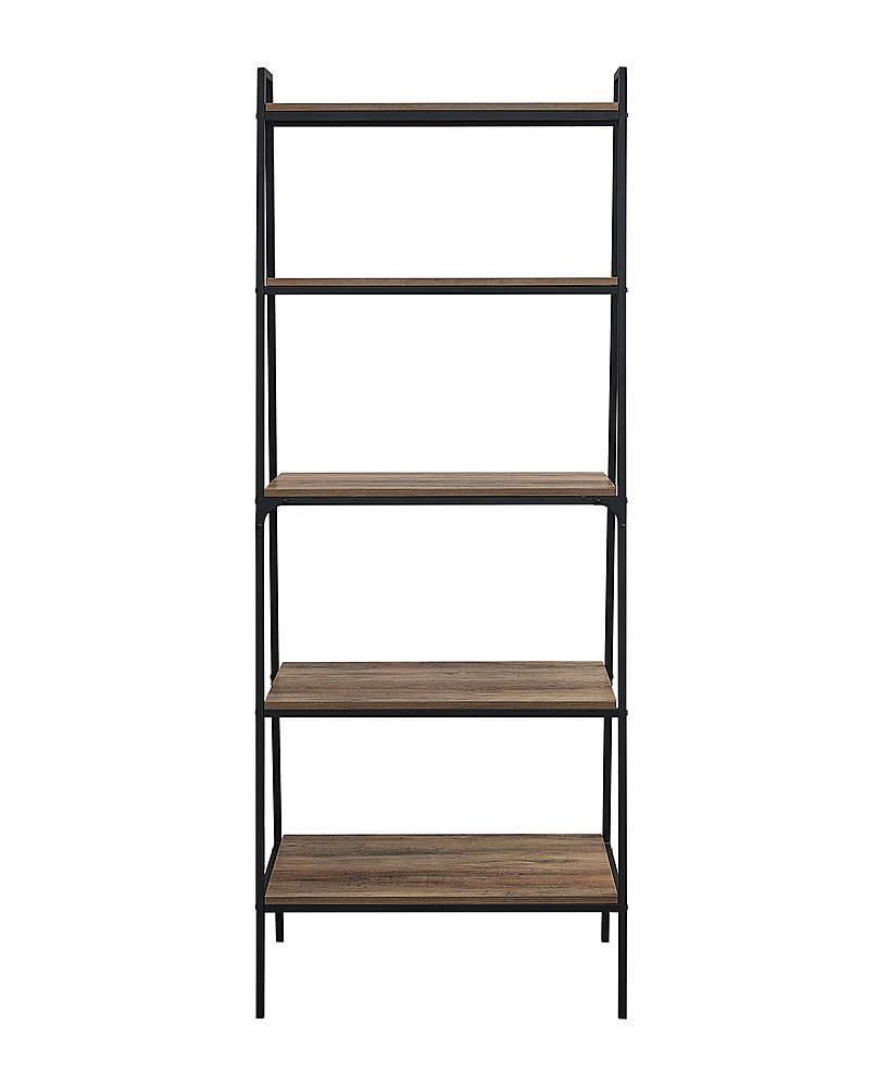 Walker Edison - 72" Industrial Ladder 5-Shelf Bookcase - Rustic Oak_5