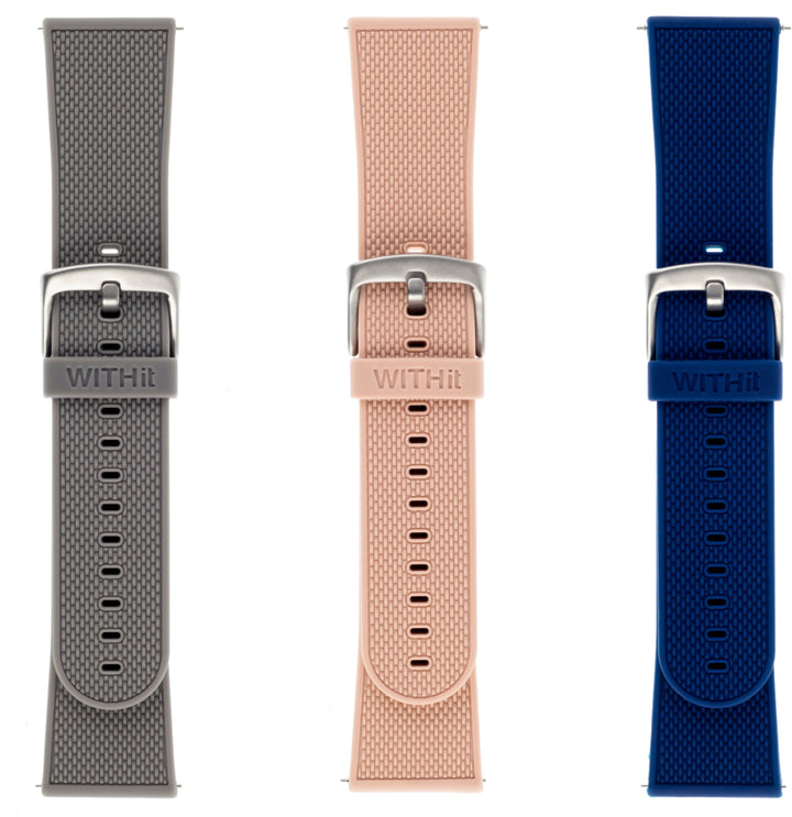 WITHit - Band Kit for Fitbit Versa and Versa 2 (3-Pack) - Navy/Light Gray/Blush Pink_1