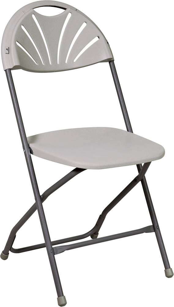 WorkSmart - Resin Plastic Folding Chair (Set of 4) - Light Gray_0