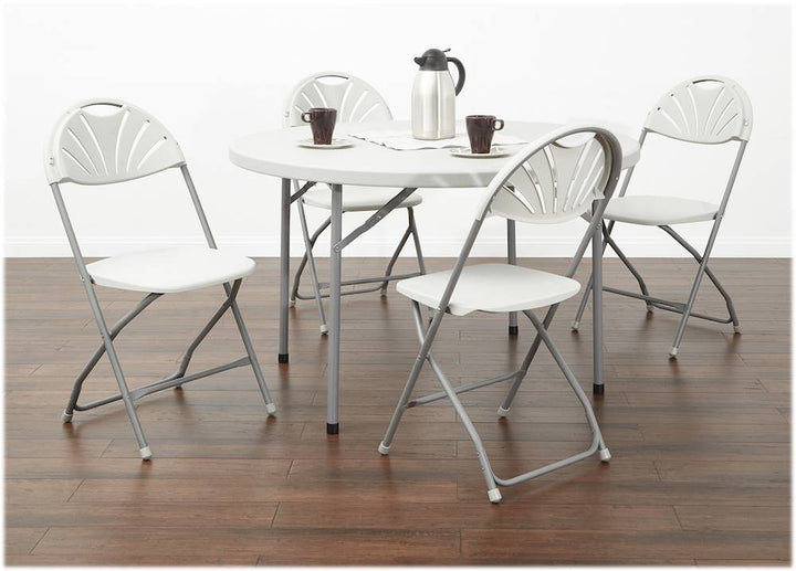WorkSmart - Resin Plastic Folding Chair (Set of 4) - Light Gray_1