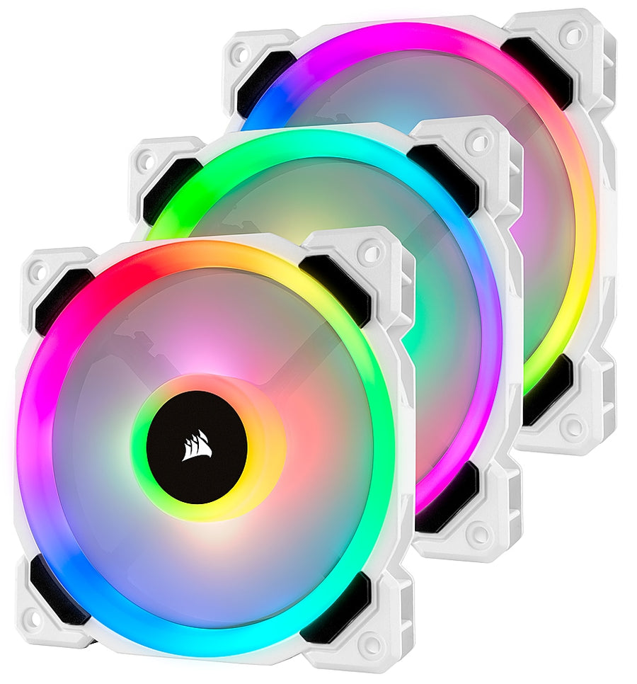 CORSAIR - LL Series, LL120 RGB, 120mm RGB LED Fan, Triple Pack with Lighting Node PRO - White_0