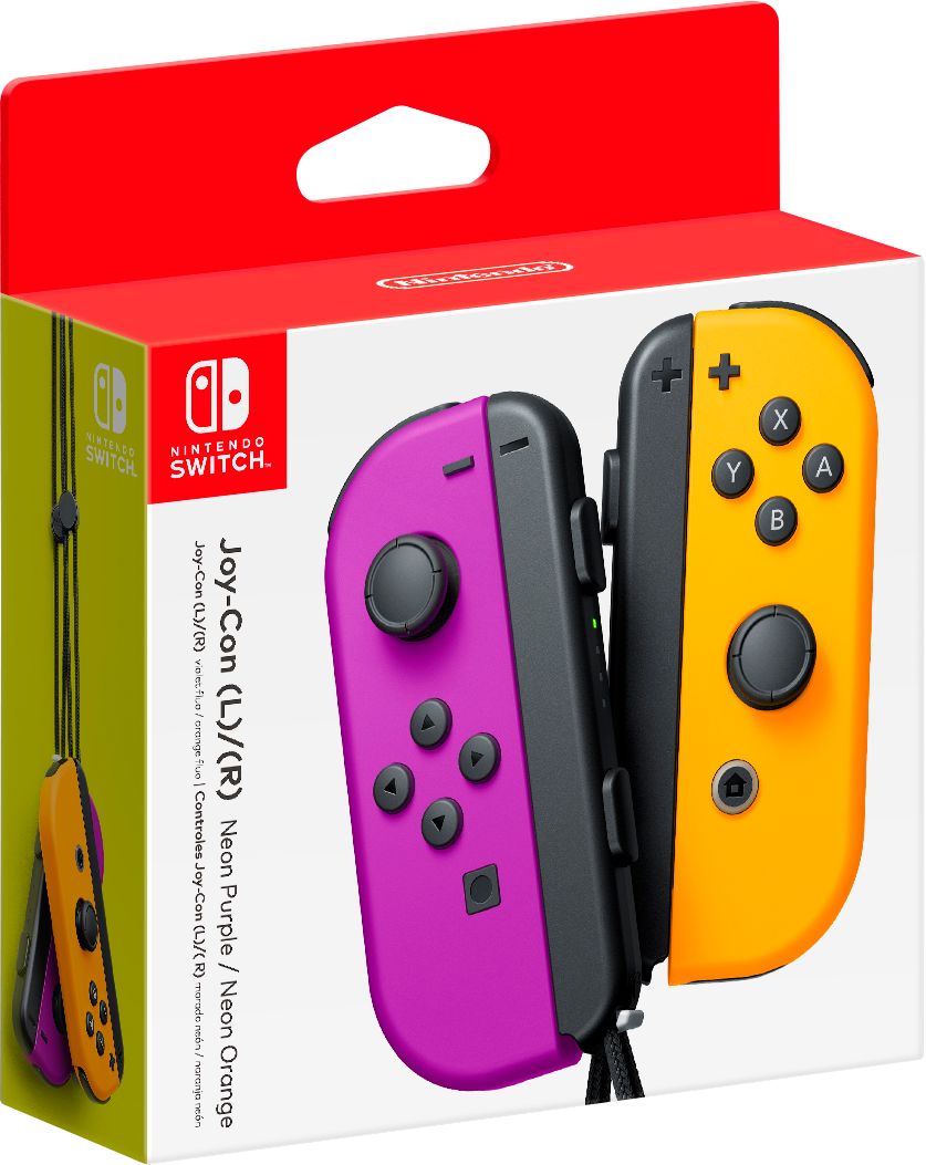 Joy-Con (L/R) Wireless Controllers for Nintendo Switch - Neon Purple/Neon Orange_0