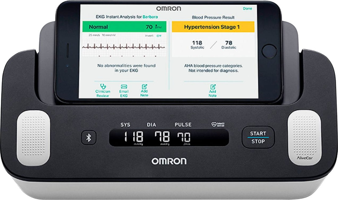 Omron - Complete - Wireless Upper Arm Blood Pressure Monitor + EKG - Black/White_0