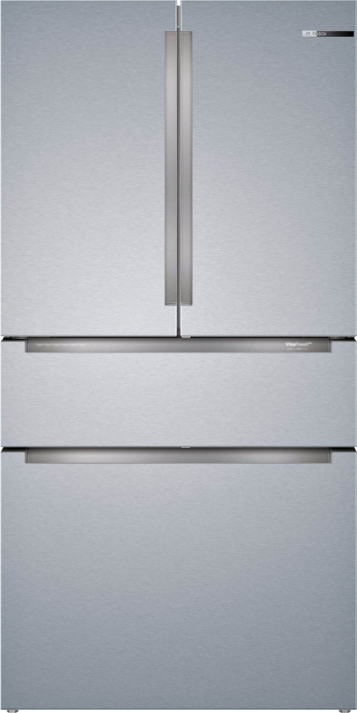 Bosch - 800 Series 20.5 Cu. Ft. 4-Door French Door Counter-Depth Smart Refrigerator - Stainless steel_0
