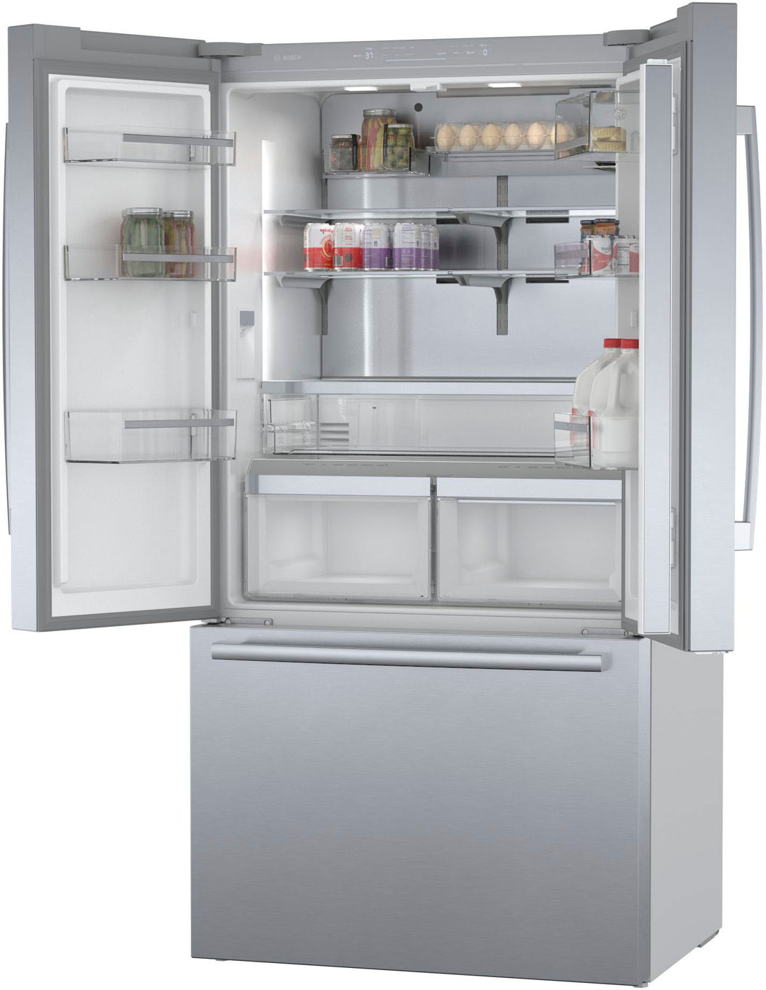 Bosch - 800 Series 21 Cu. Ft. French Door Counter-Depth Smart Refrigerator - Stainless steel_11