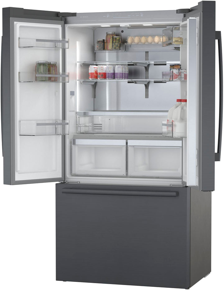 Bosch - 800 Series 21 Cu. Ft. French Door Counter-Depth Smart Refrigerator - Black stainless steel_7
