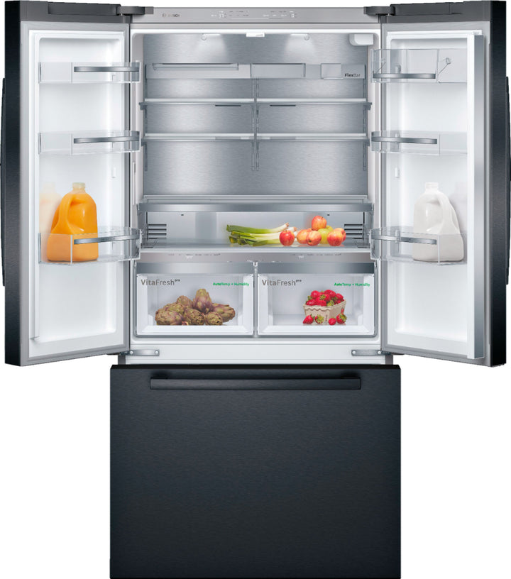 Bosch - 800 Series 21 Cu. Ft. French Door Counter-Depth Smart Refrigerator - Black stainless steel_12