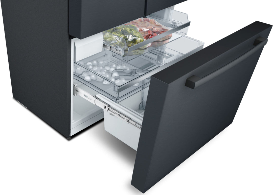 Bosch - 800 Series 21 Cu. Ft. French Door Counter-Depth Smart Refrigerator - Black stainless steel_9