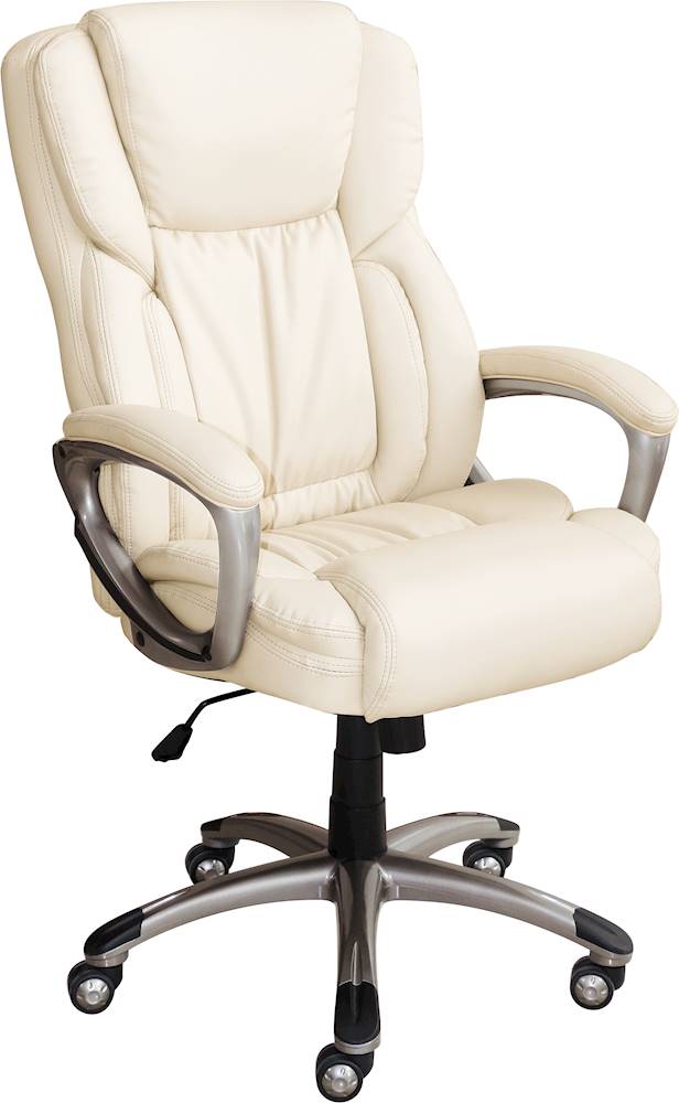 Serta - Works 5-Pointed Star Bonded Leather Executive Chair - Beige_1