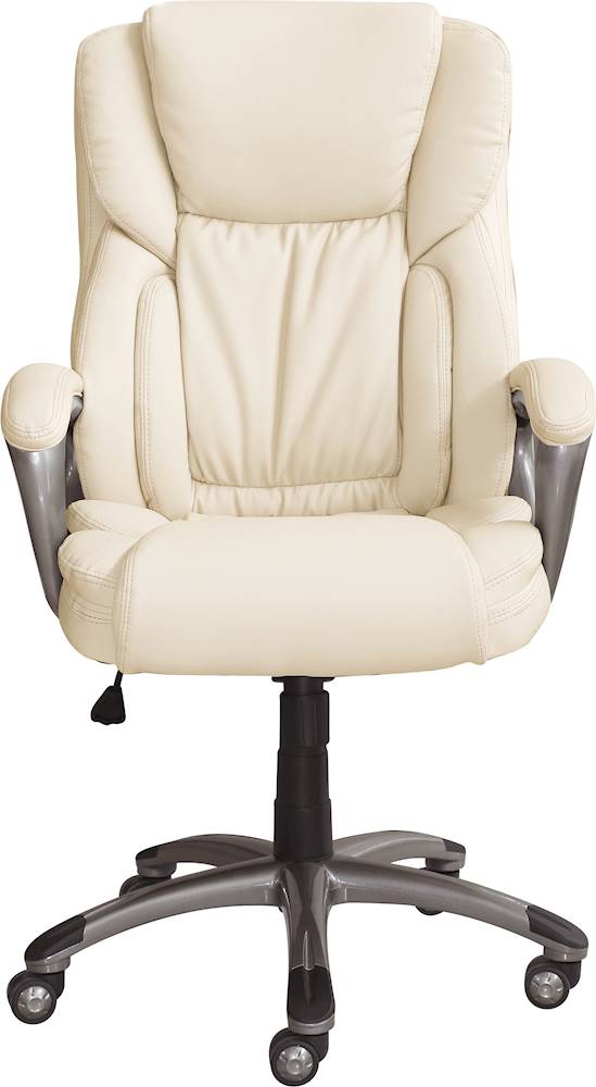 Serta - Works 5-Pointed Star Bonded Leather Executive Chair - Beige_0