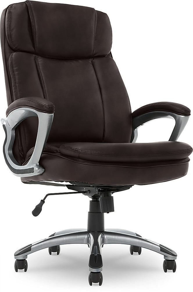 Serta - Big and Tall Bonded Leather Executive Chair - Chestnut_0