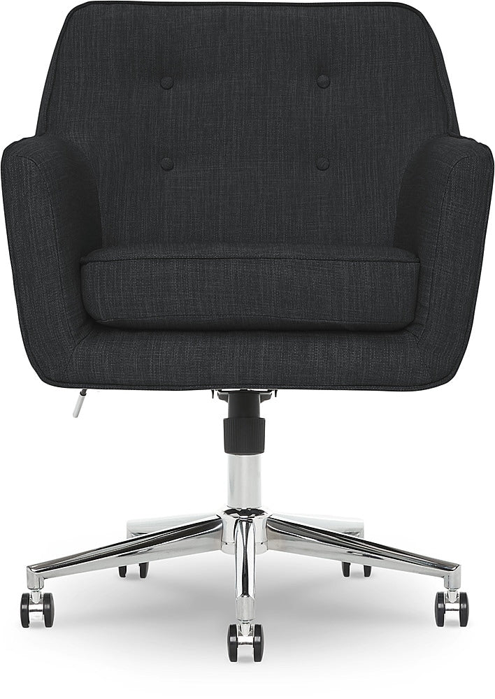 Serta - Ashland Memory Foam & Twill Fabric Home Office Chair - Charcoal Charm_0