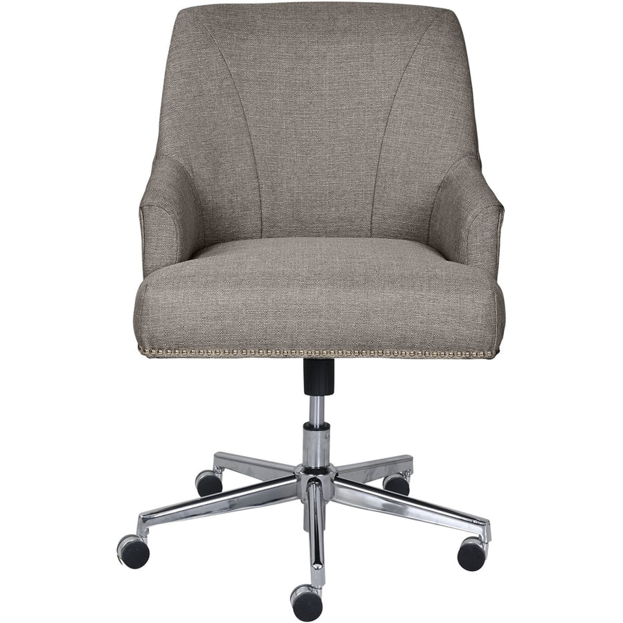 Serta - Leighton Modern Fabric & Memory Foam Home Office Chair - Soft Medium Gray_0