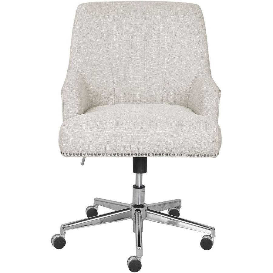 Serta - Leighton Modern Fabric & Memory Foam Home Office Chair - Cozy Ivory_0