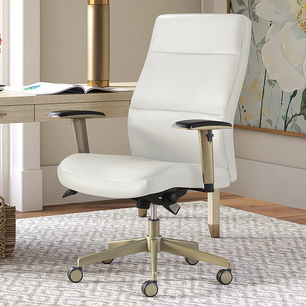 La-Z-Boy - Baylor Modern Bonded Leather Executive Chair - White_1