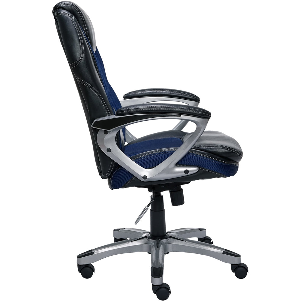 Serta - Works Mesh & Faux Leather Executive Chair - Blue_1