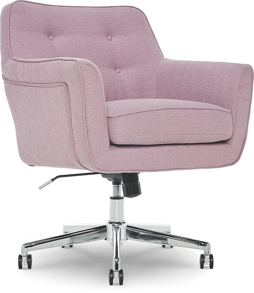 Serta - Ashland Memory Foam & Twill Fabric Home Office Chair - Lilac_1