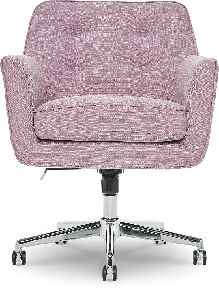 Serta - Ashland Memory Foam & Twill Fabric Home Office Chair - Lilac_0