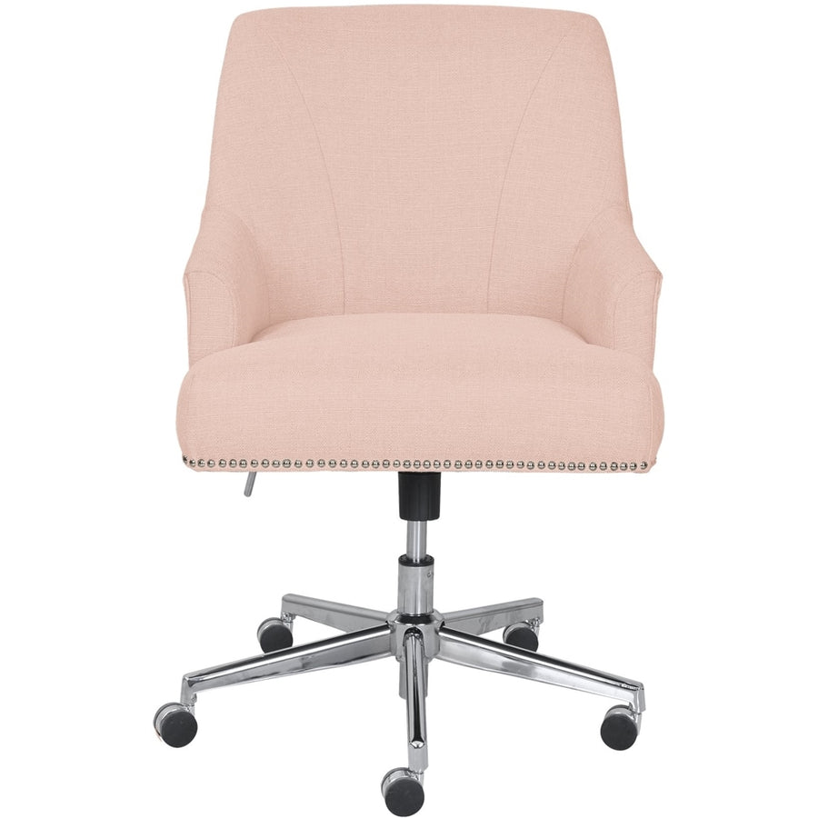 Serta - Leighton Modern Memory Foam & Twill Fabric Home Office Chair - Blush Pink_0