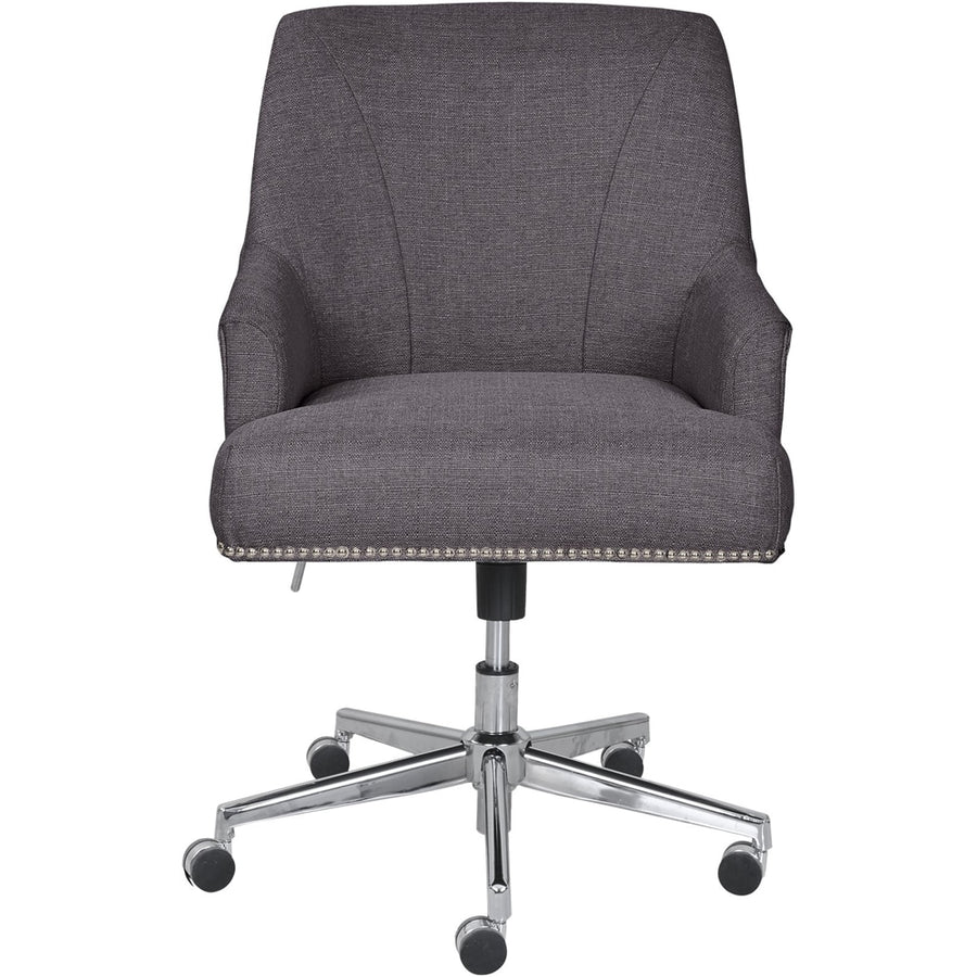 Serta - Leighton Modern Memory Foam & Twill Fabric Home Office Chair - Graphite_0