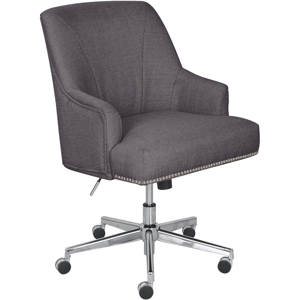 Serta - Leighton Modern Memory Foam & Twill Fabric Home Office Chair - Graphite_1
