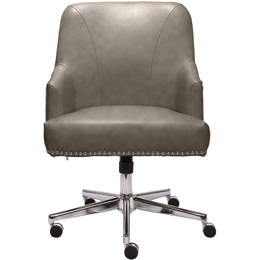Serta - Leighton Modern Bonded Leather & Memory Foam Home Office Chair - Gray_0