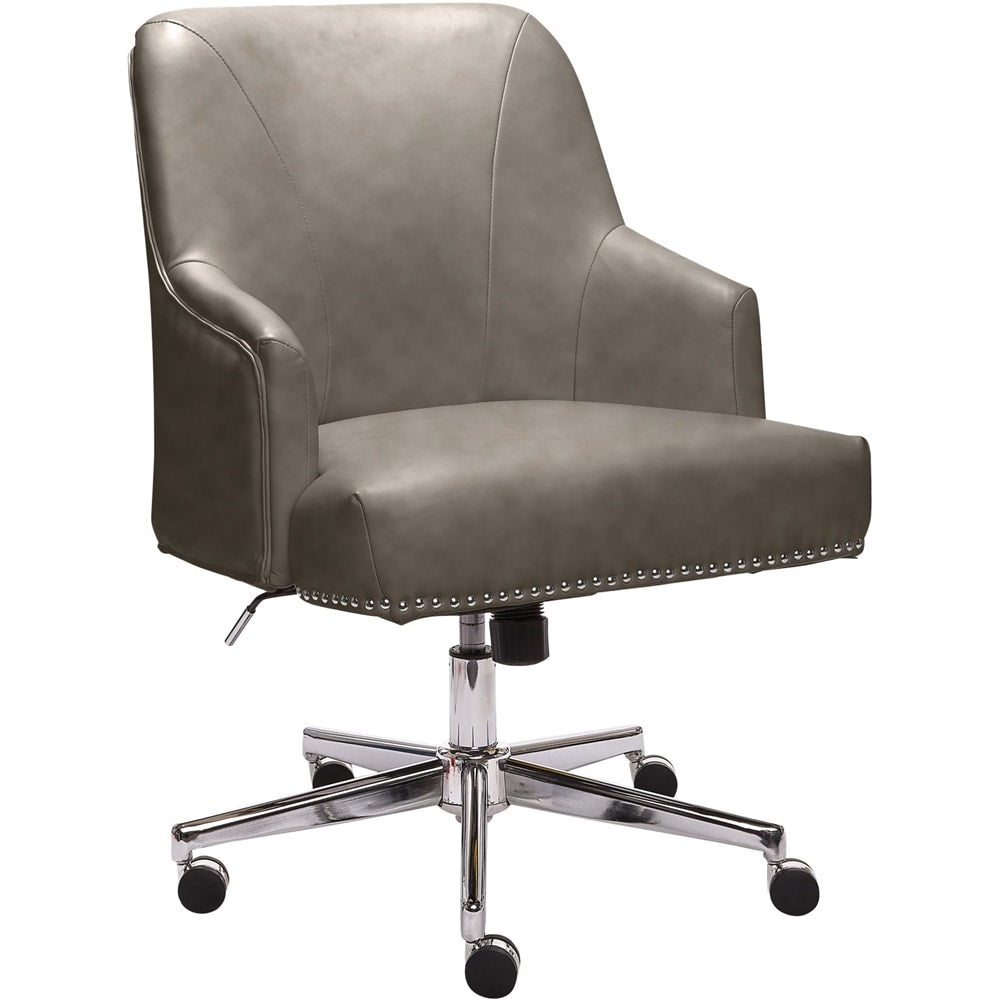 Serta - Leighton Modern Bonded Leather & Memory Foam Home Office Chair - Gray_1