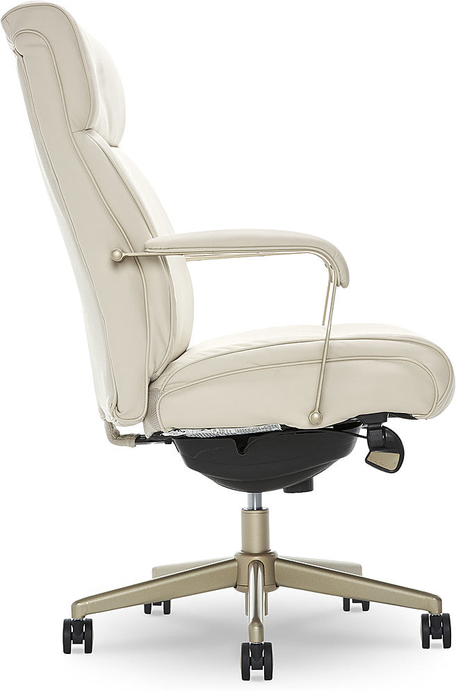 La-Z-Boy - Modern Melrose Executive Office Chair with Brass Finish - Ivory_6