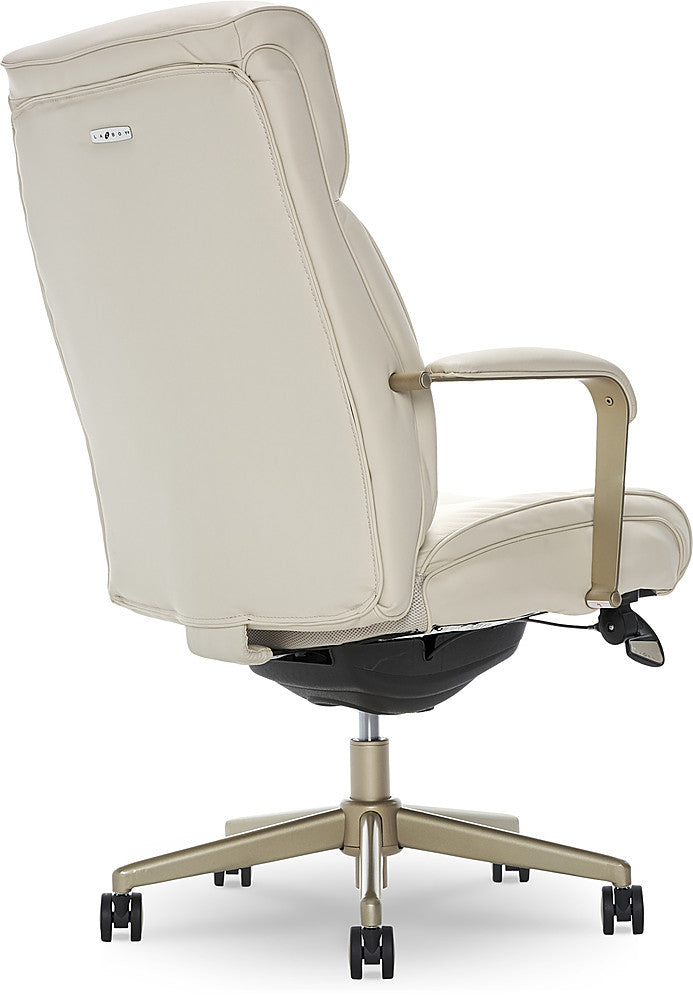 La-Z-Boy - Modern Melrose Executive Office Chair with Brass Finish - Ivory_4