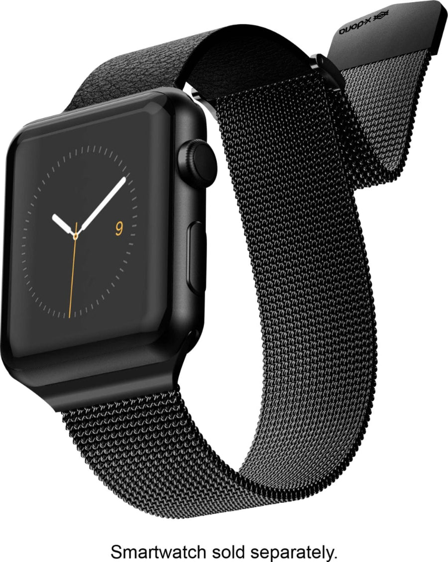 Raptic - Hybrid Mesh Watch Band for Apple Watch® 42mm, 44mm and Series 7, 45mm - Black_0