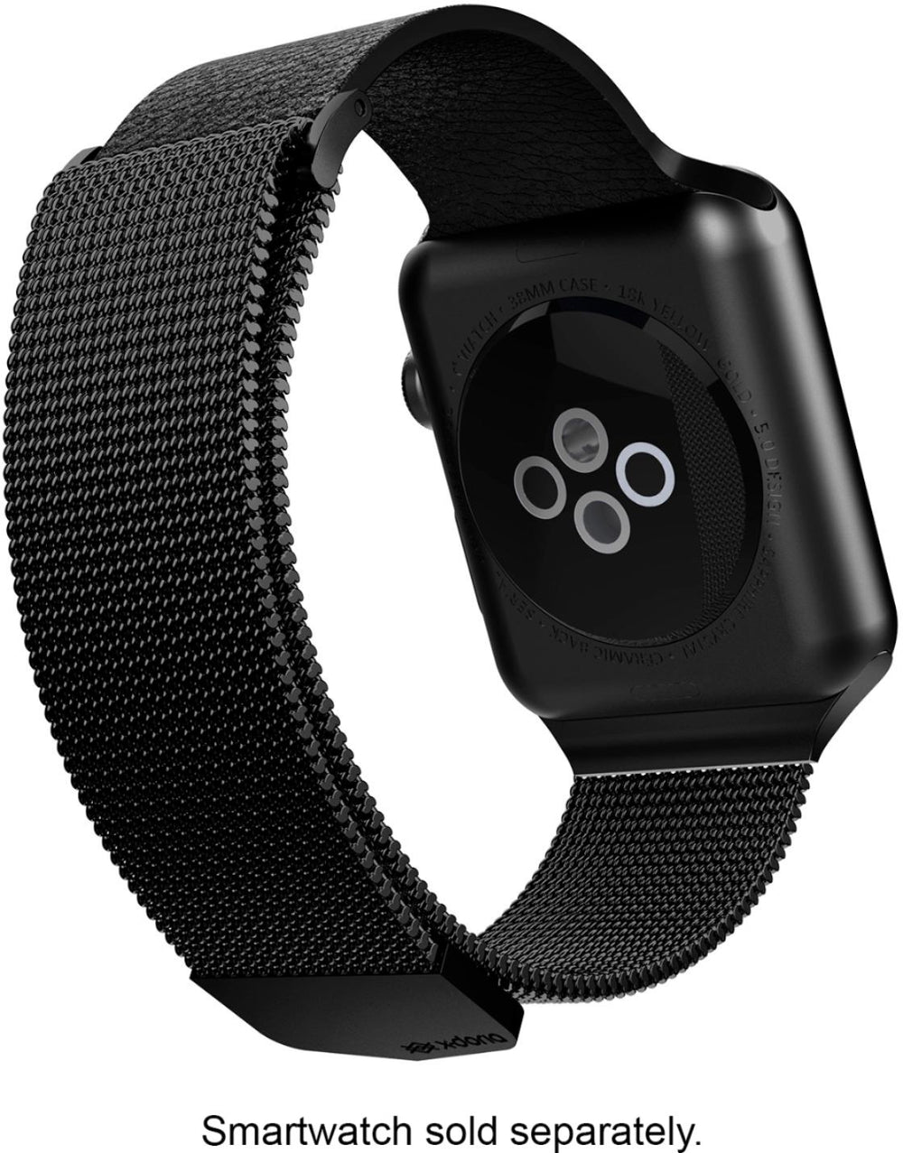 Raptic - Hybrid Mesh Watch Band for Apple Watch® 42mm, 44mm and Series 7, 45mm - Black_1