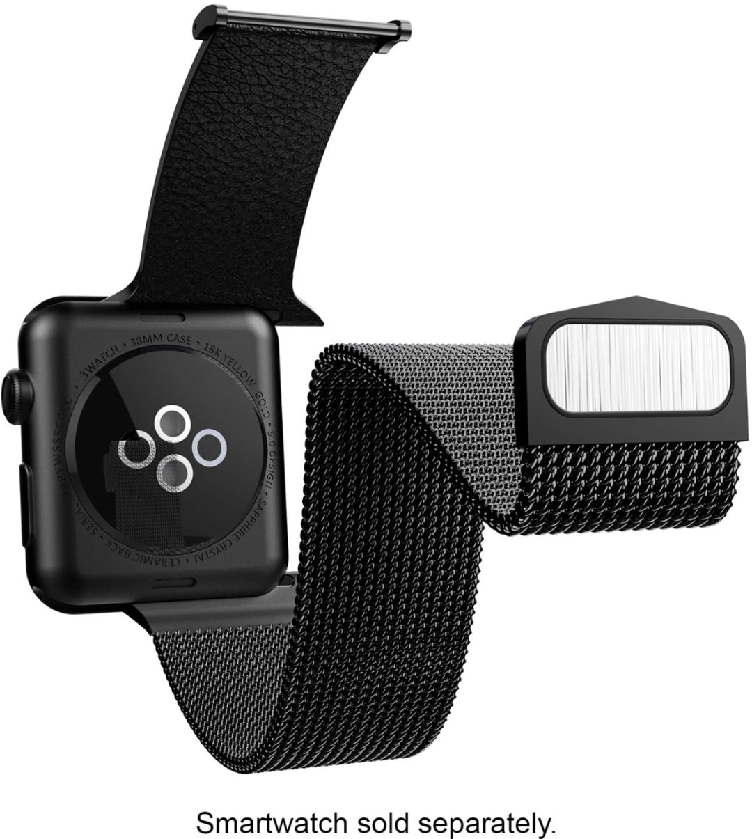 Raptic - Hybrid Mesh Watch Band for Apple Watch® 42mm, 44mm and Series 7, 45mm - Black_2