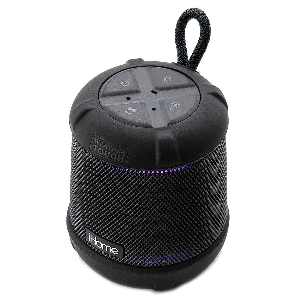 iHome - PlayTough L - Bluetooth Rechargeable Waterproof Portable Speaker with 20-Hour Mega Battery and Color Changing Lighting - Black_1