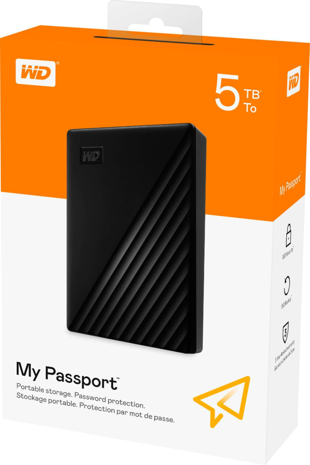 WD - My Passport 4TB External USB 3.0 Portable Hard Drive - Black_5