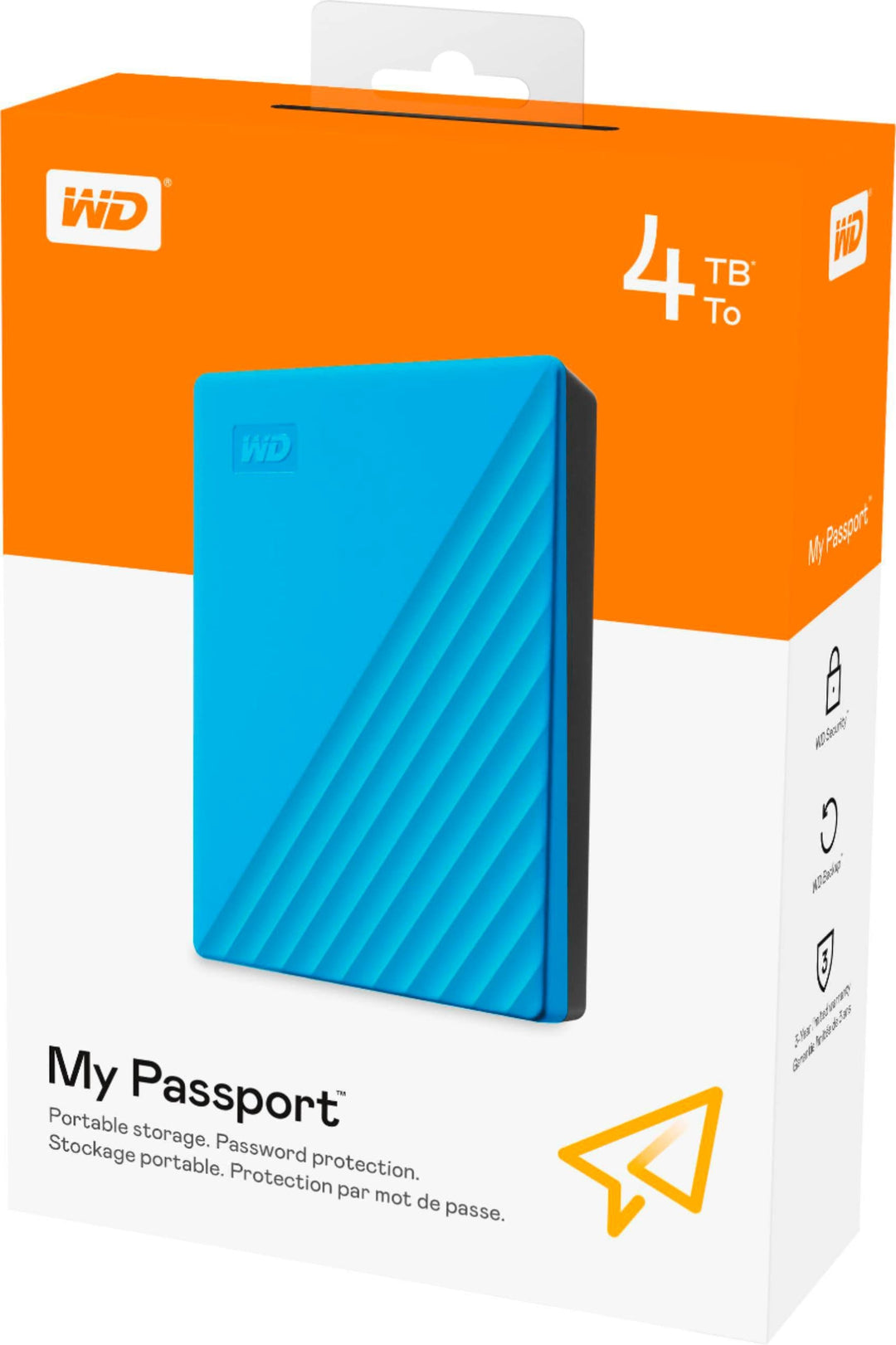 WD - My Passport 4TB External USB 3.0 Portable Hard Drive - Blue_5