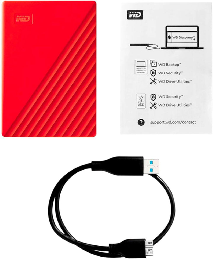 WD - My Passport 4TB External USB 3.0 Portable Hard Drive - Red_5