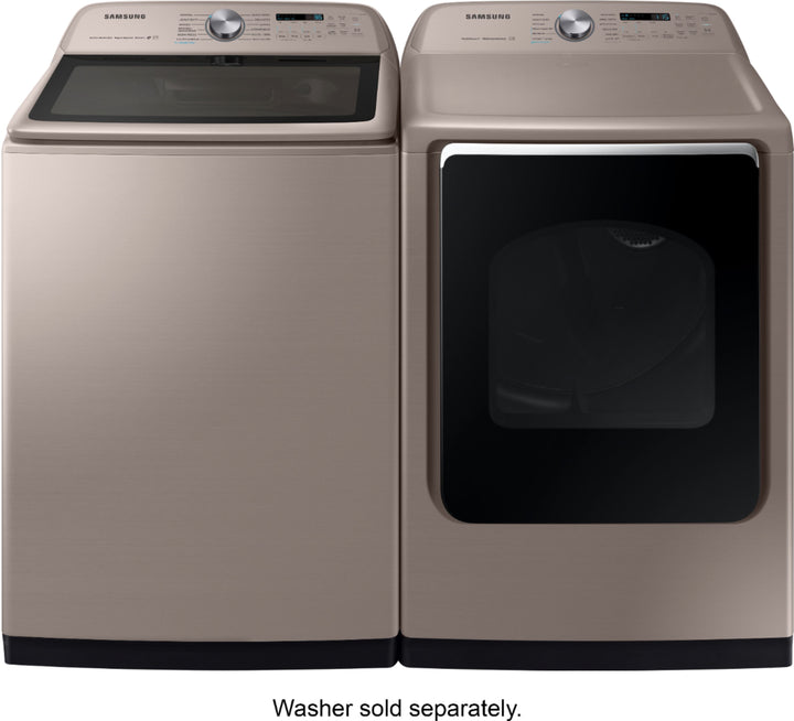 Samsung - 7.4 Cu. Ft. Electric Dryer with Steam and Sensor Dry - Champagne_6