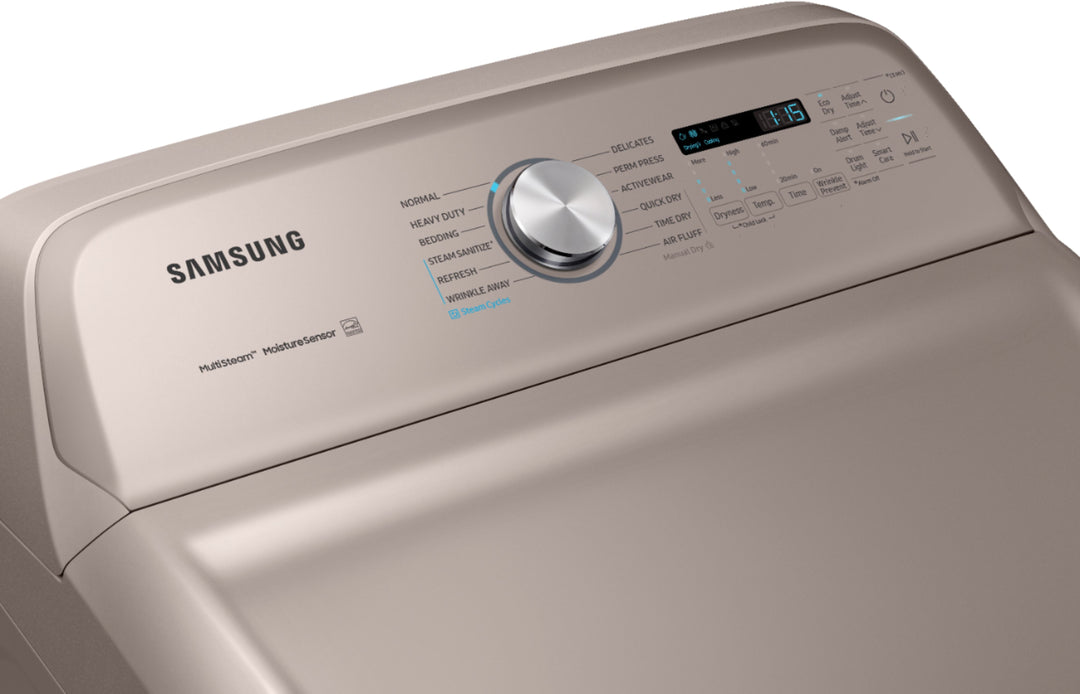 Samsung - 7.4 Cu. Ft. Electric Dryer with Steam and Sensor Dry - Champagne_4